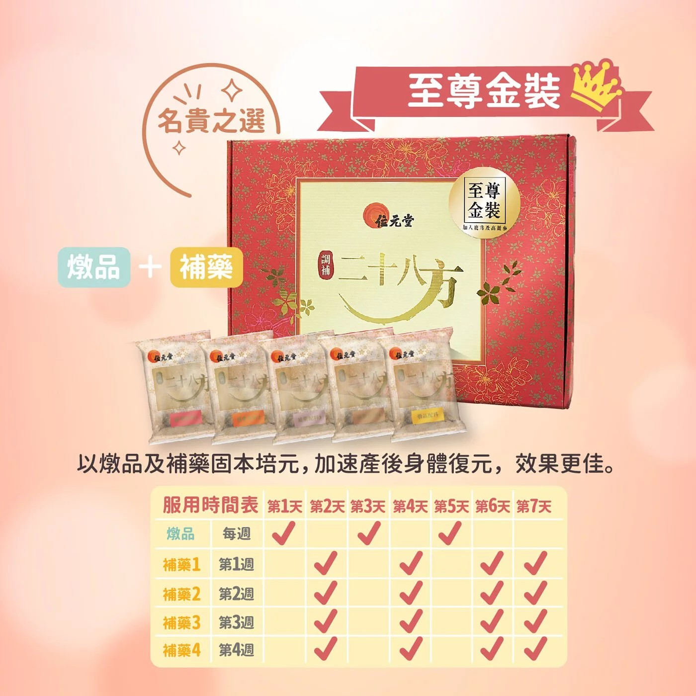 媽媽產後調補廿八方至尊金裝| 28-days Postnatal Care Soup Premium